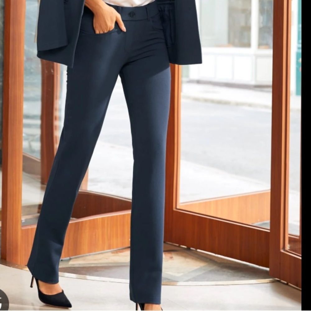 Betabrand Navy Blue Yoga Bootcut Pant